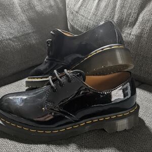 Dr. Martens Black Patent Leather 3-Eye Oxford Shoes